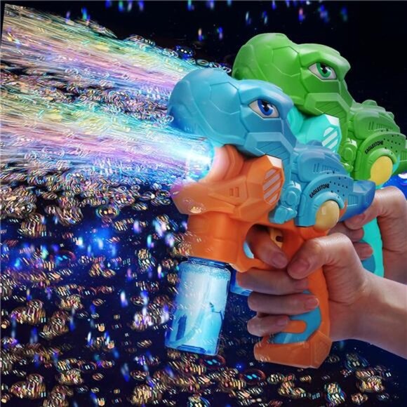 2 Bubble Guns Machine for Toddlers, with 4 Refill Solution for Kids - Picture 2 of 6